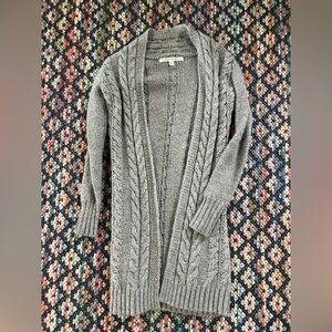 Max Studio Gray Cable Knit long duster